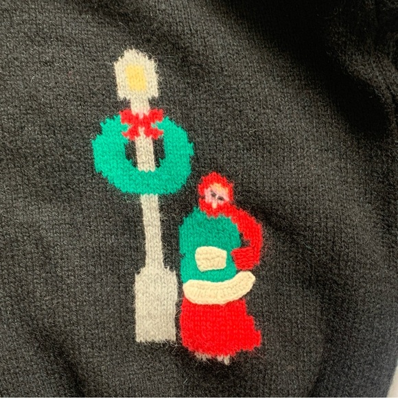 New VTG Robert Scott Ltd. Women’s 100% Wool Sweater Xmas Carolers Size 38 RARE - Picture 6 of 12